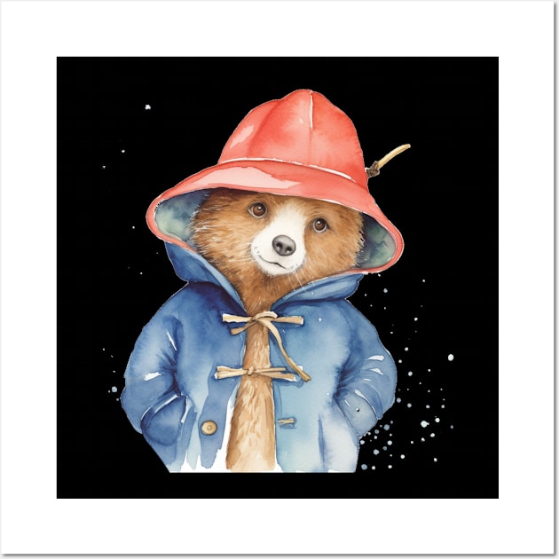 Paddington Bear Watercolour Illustration Wall Art by Kit'sEmporium